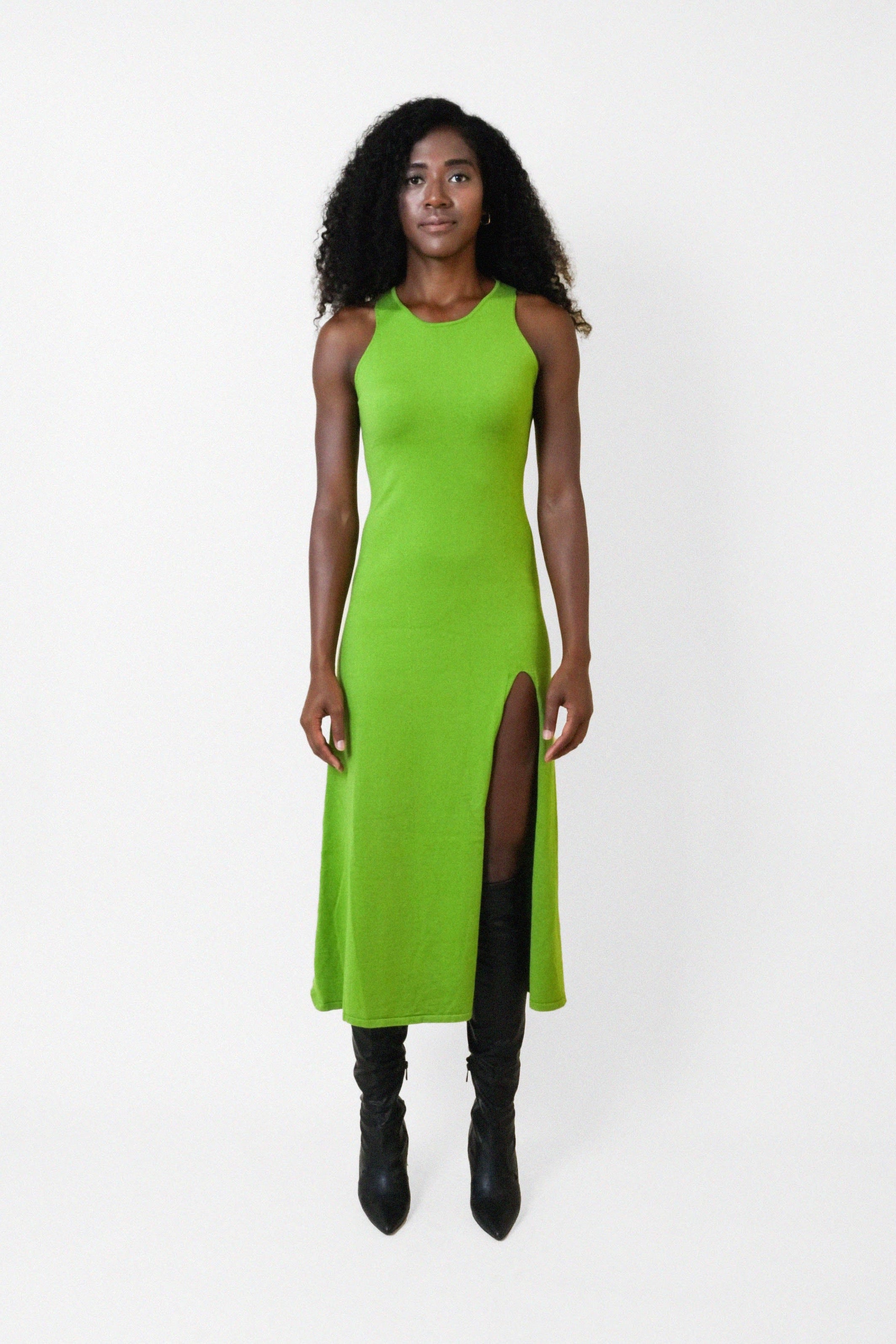 KELLY DRESS in Lime - OctoberEighteen
