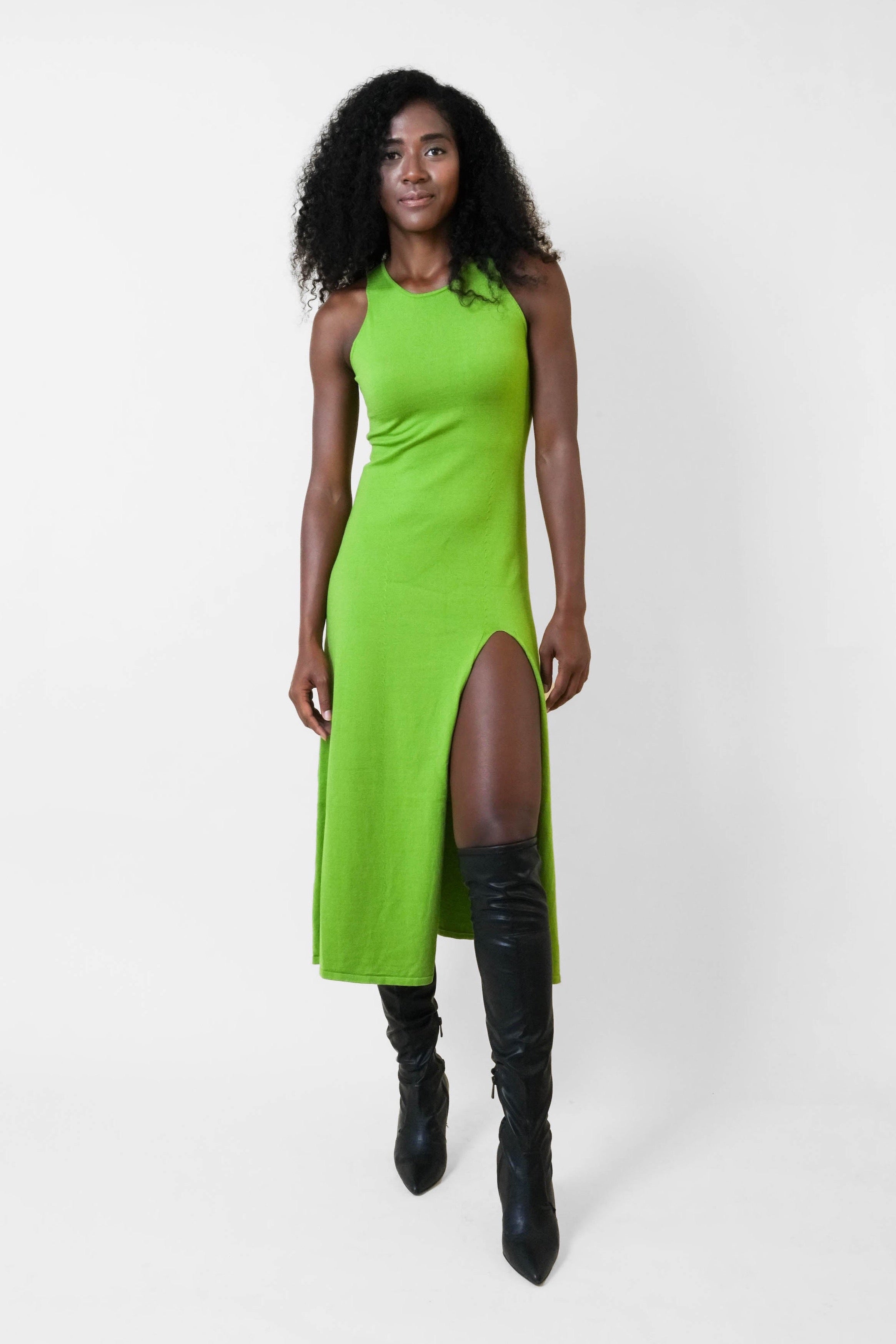 KELLY DRESS in Lime - OctoberEighteen