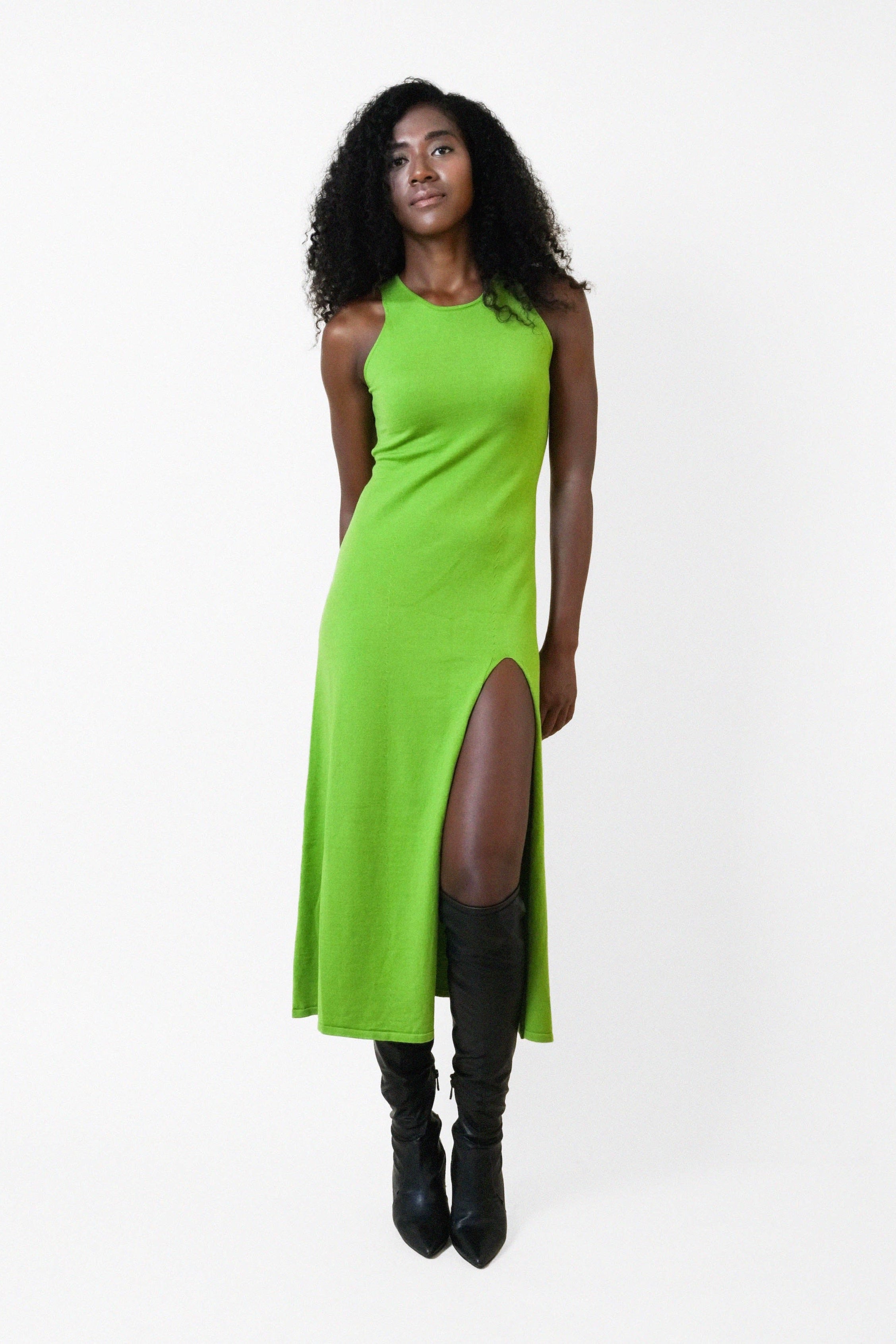 KELLY DRESS in Lime - OctoberEighteen