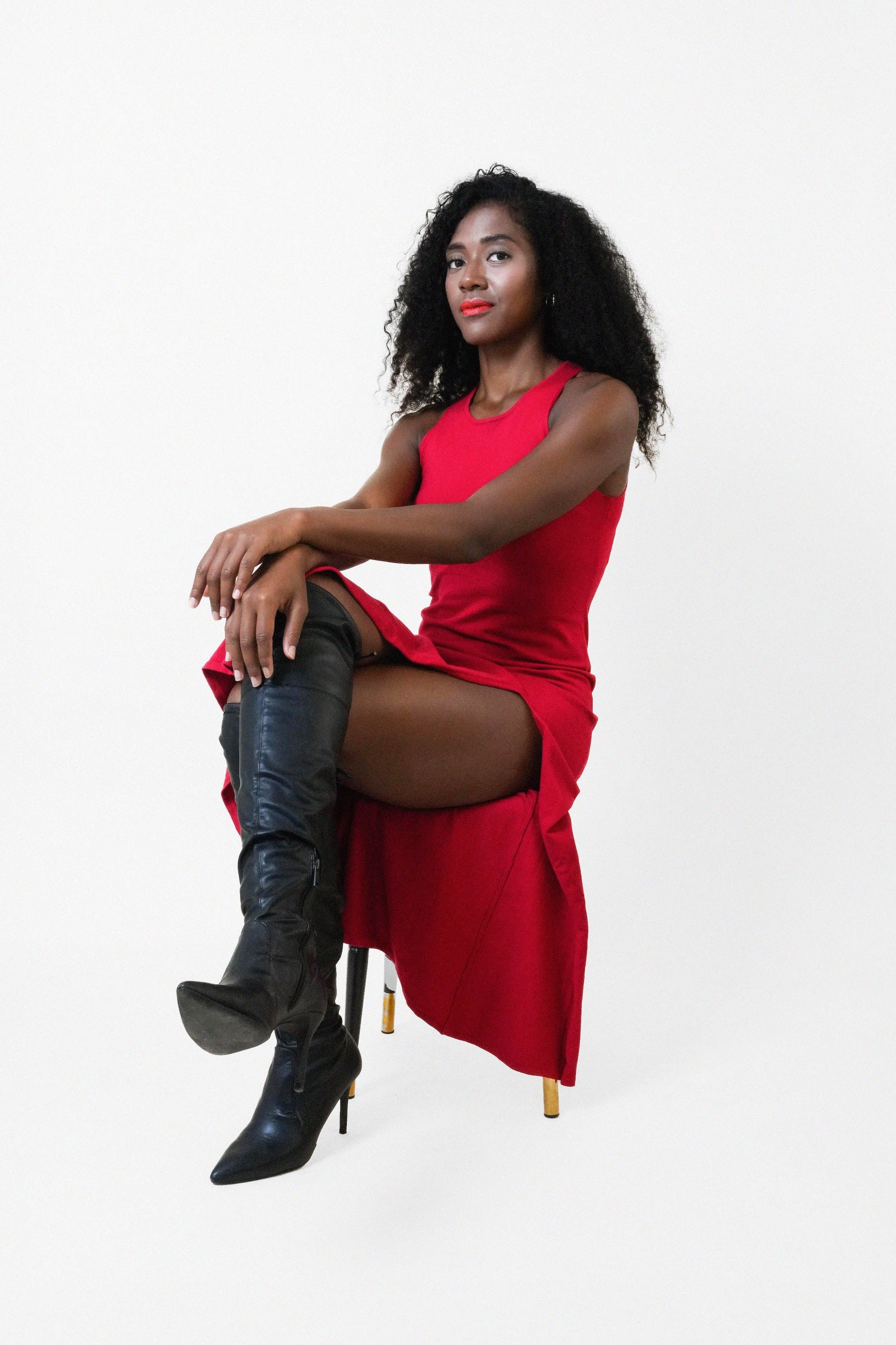 KELLY DRESS in Scarlet Red - OctoberEighteen