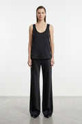 Arca Tank Top In Black Satin