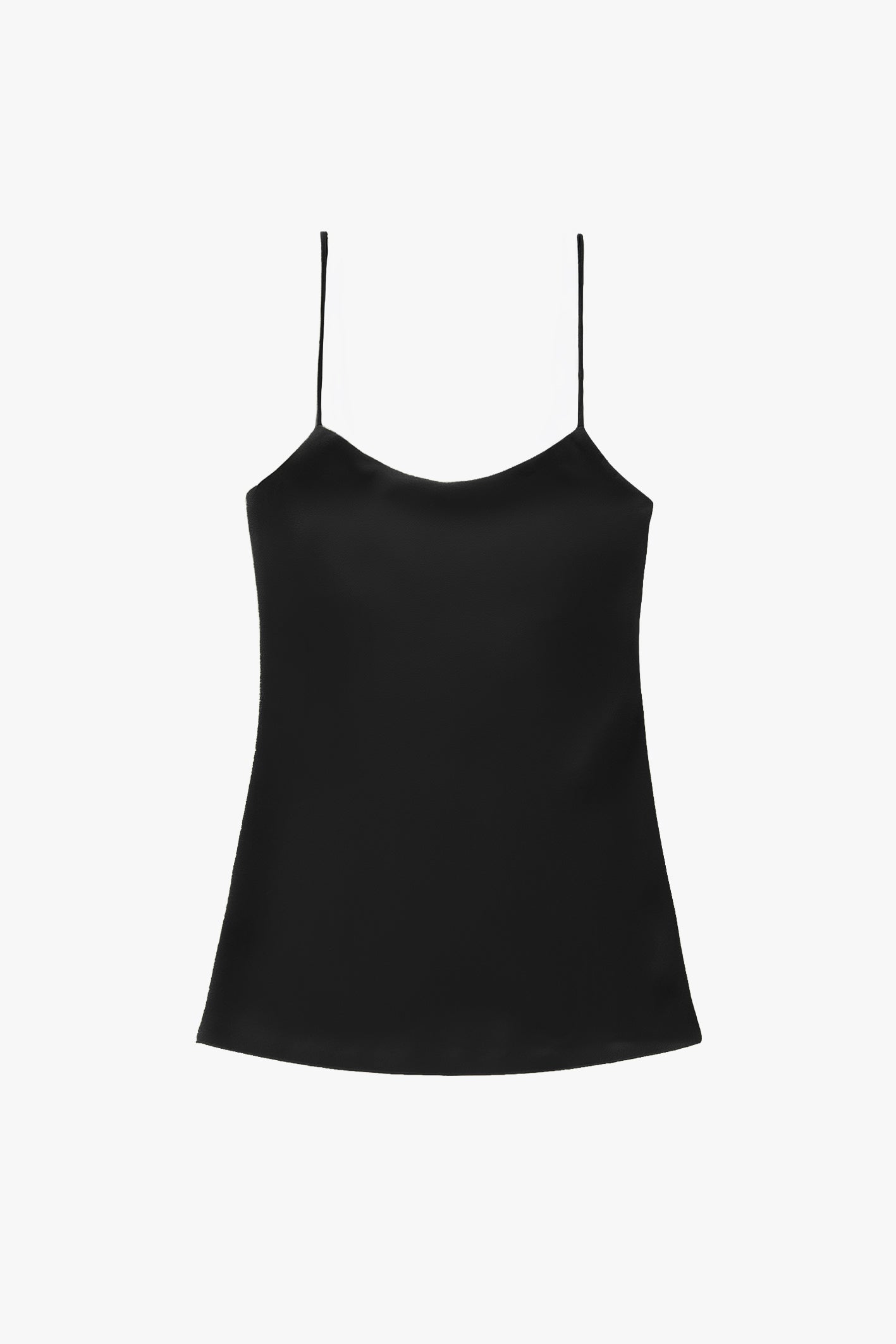 Aria Bias Cut Cami Top In Black Satin