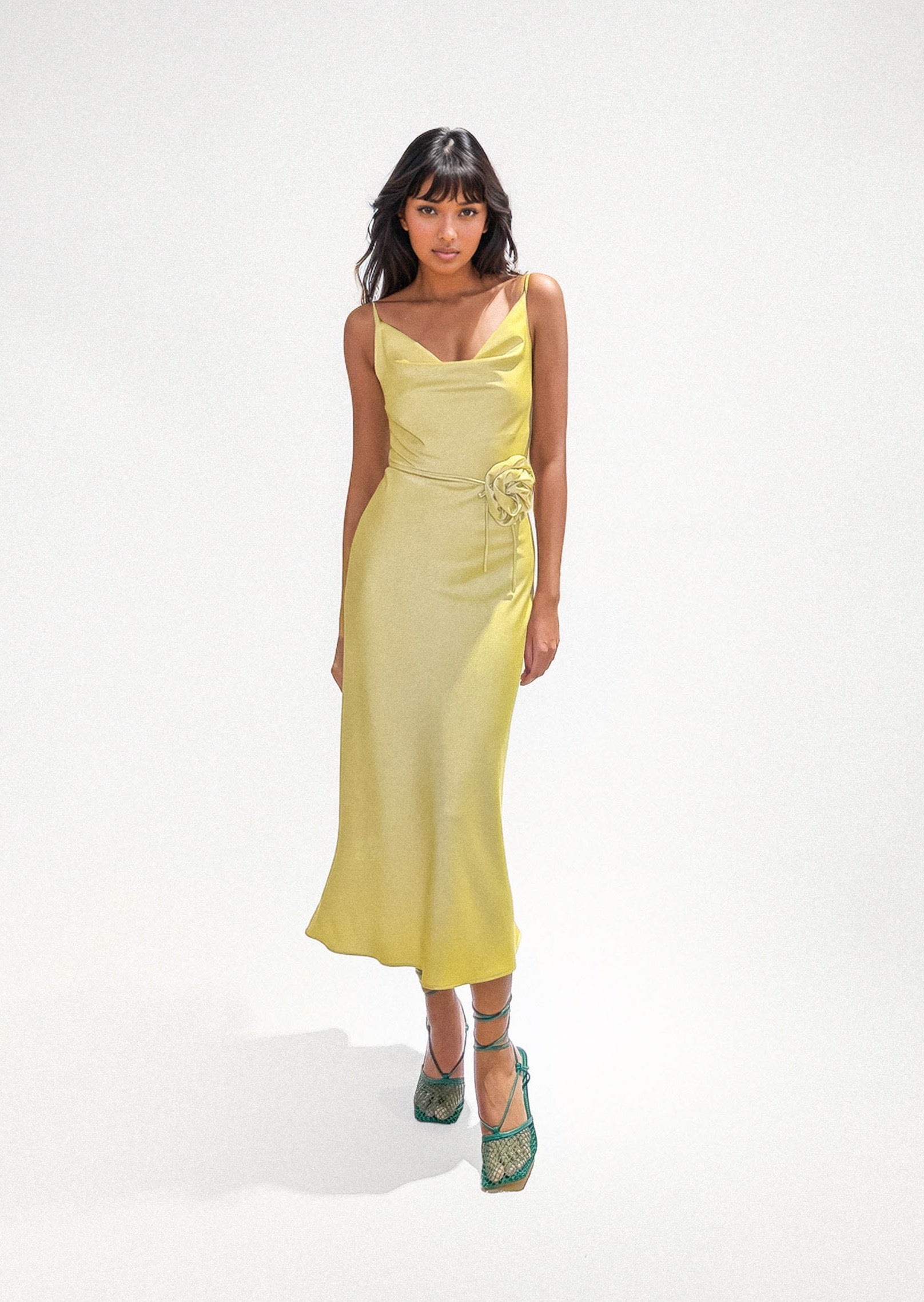 DESIREE DRESS in Yellow - OctoberEighteen