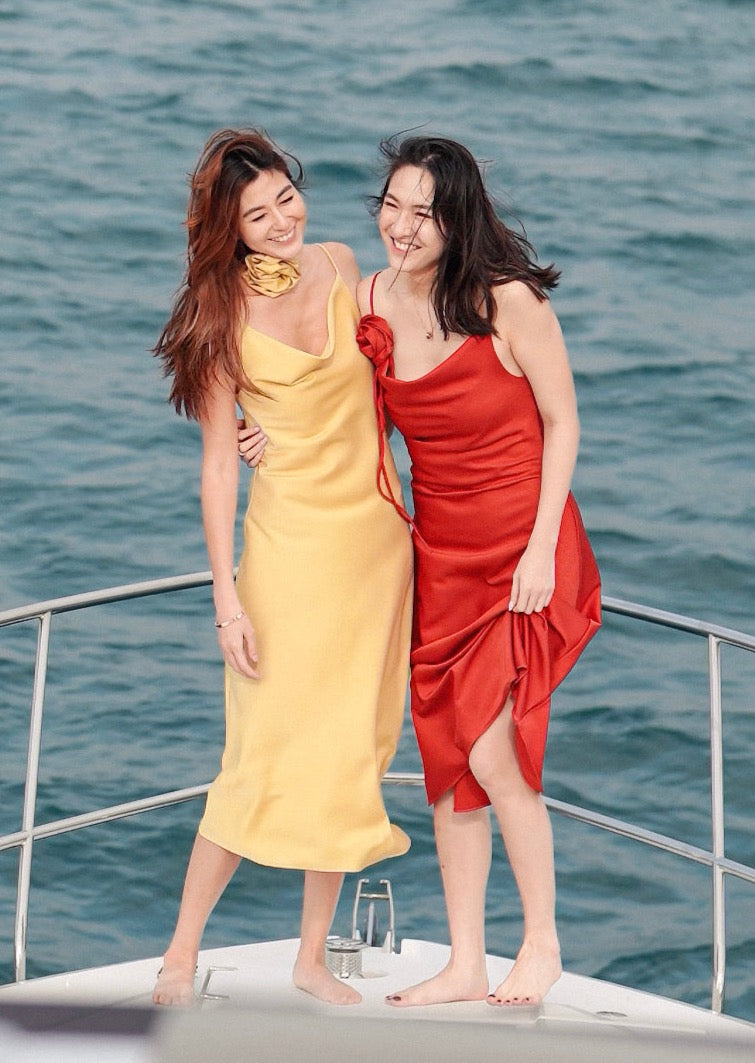 DESIREE DRESS in Yellow - OctoberEighteen