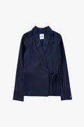 Gavina Blouse in Navy Blue Linen