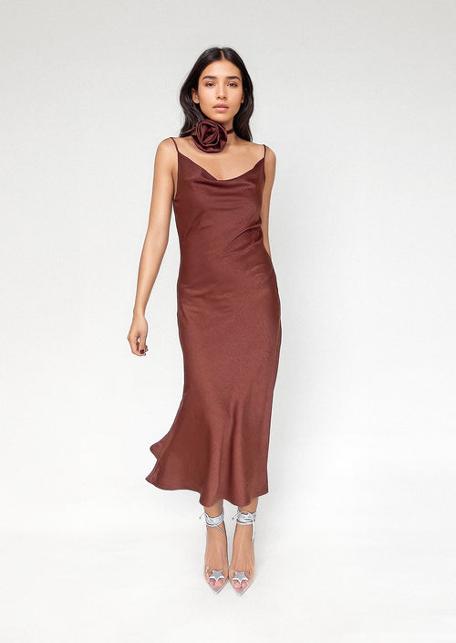 DESIREE DRESS in Chocolate - OctoberEighteen