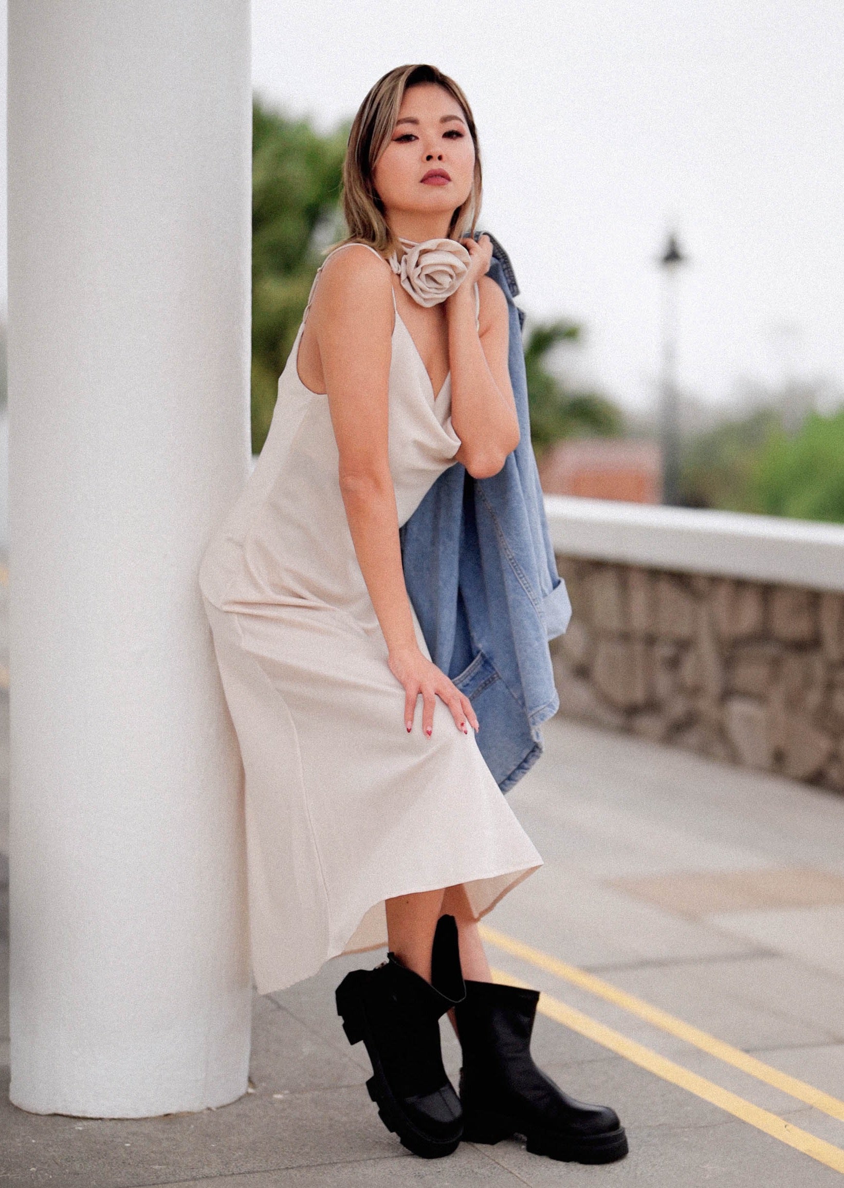 DESIREE DRESS in Cream White - OctoberEighteen