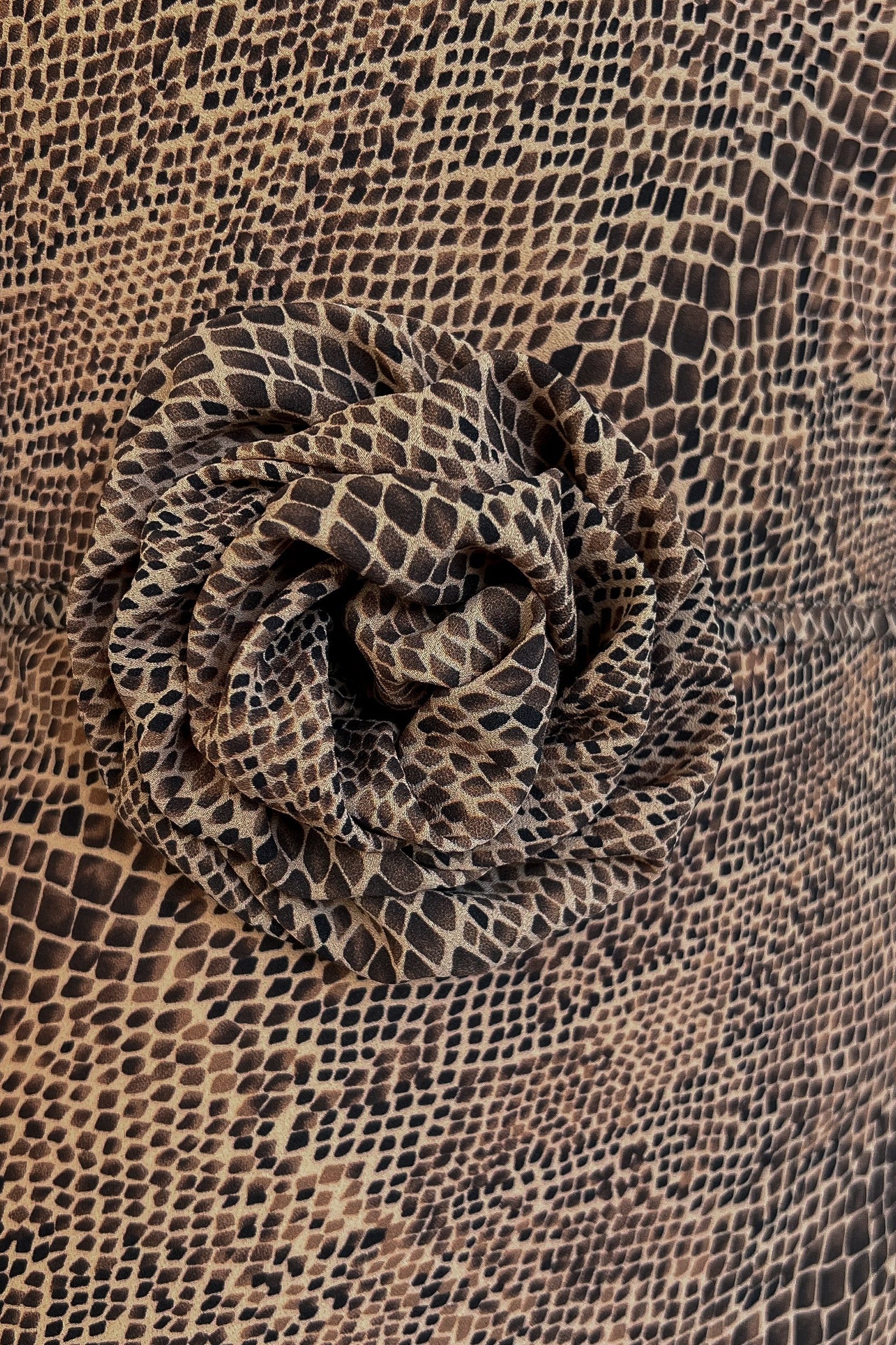 Kyra Bias Cut Long Sleeve Maxi Dress In Cobra