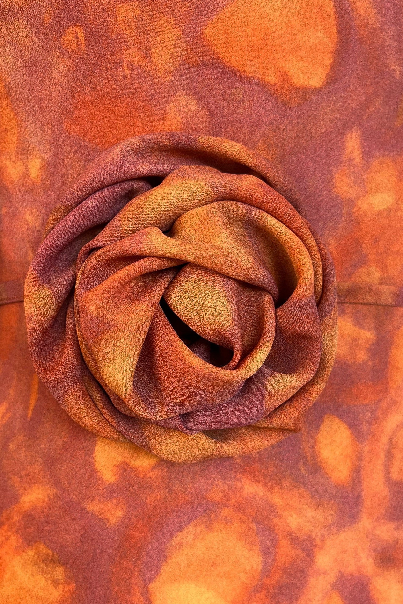 Kyra Bias Cut Long Sleeve Maxi Dress In Sunset Orange