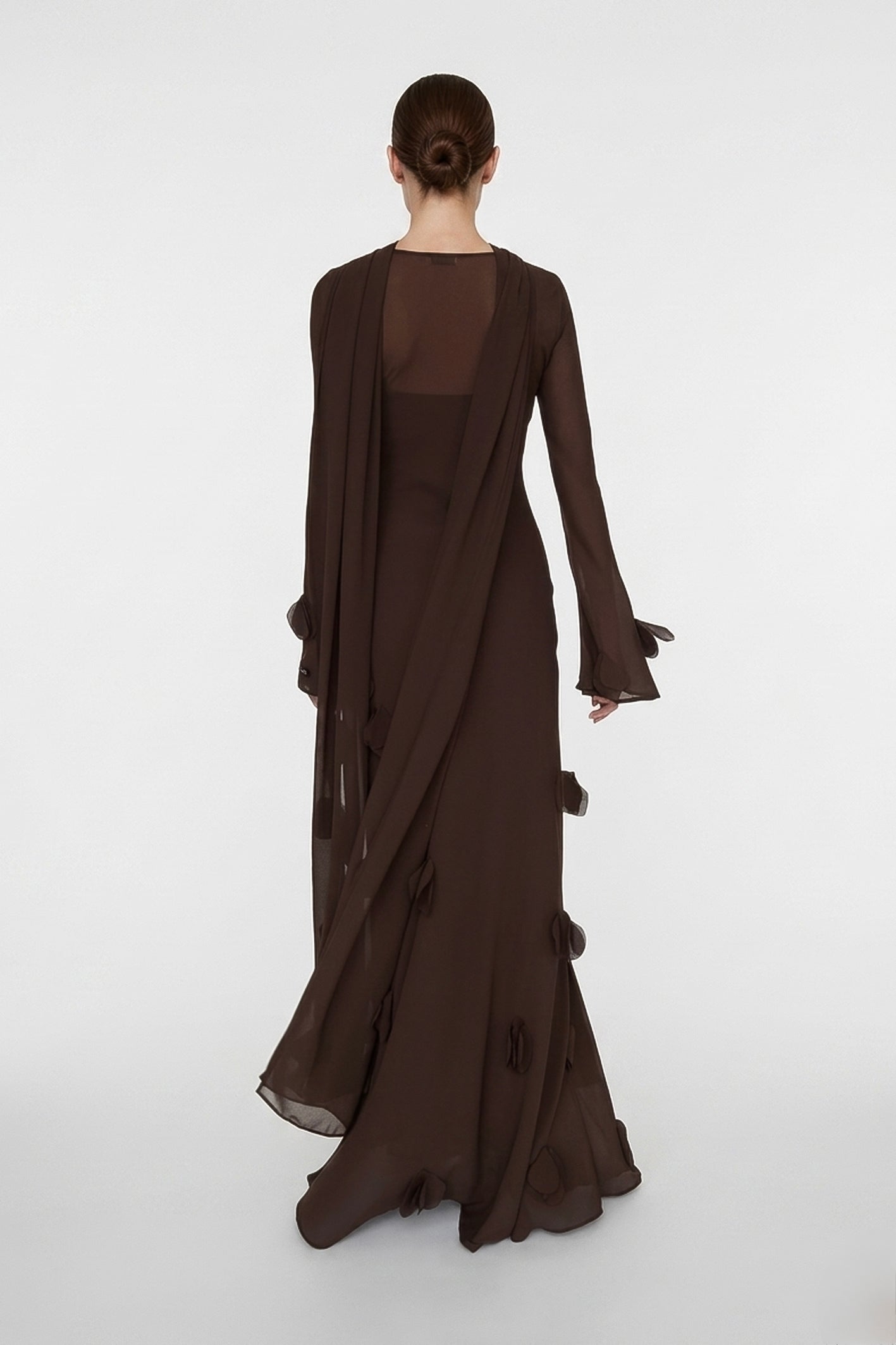 Phantom Gown in Brown Chiffon