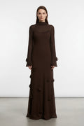 Phantom Gown in Brown Chiffon