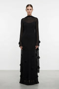Phantom Gown in Black Chiffon