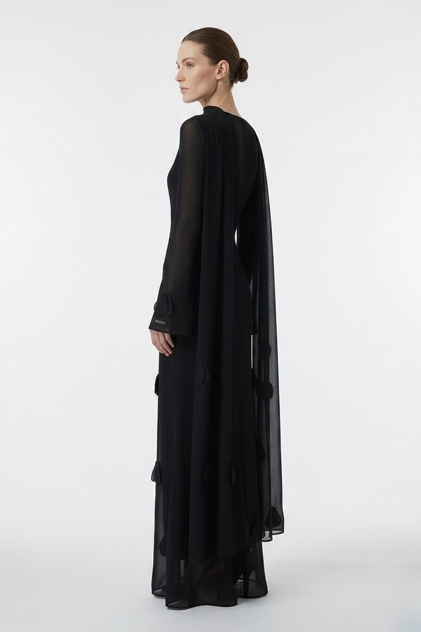Phantom Gown in Black Chiffon
