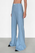 Serenade Bias Cut Flared Pants In Denim Blue