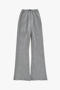 Serenade Bias Cut Flared Pants in Grey Stripe Linen