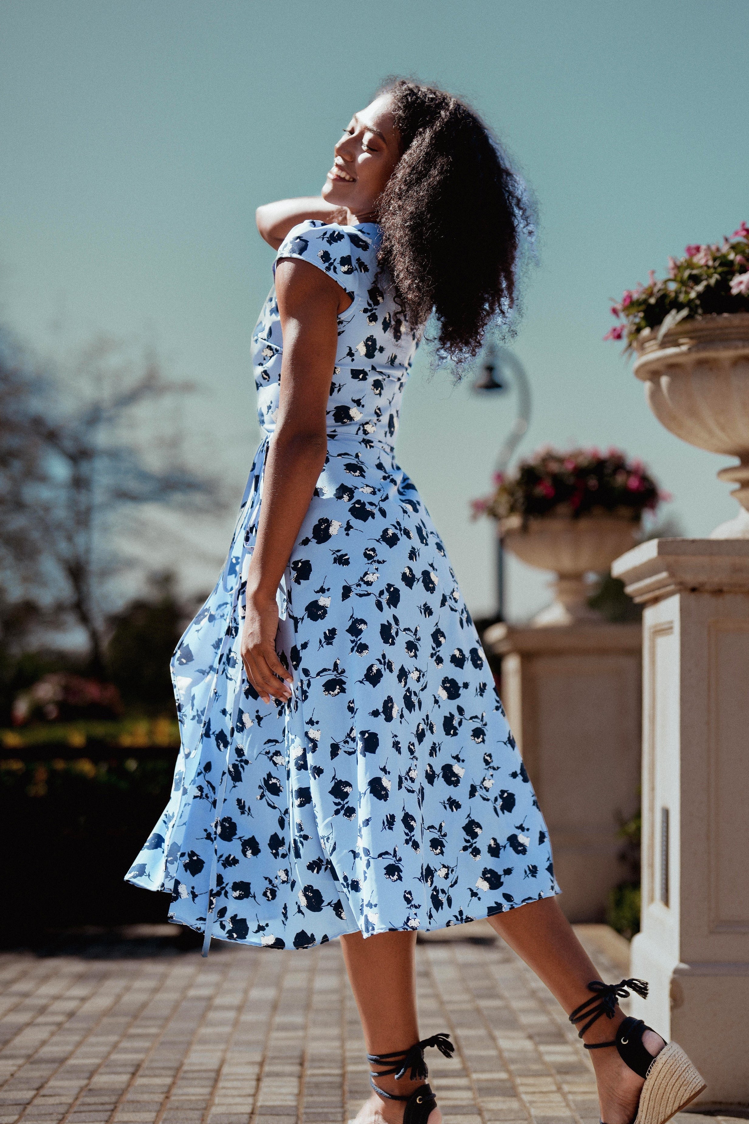 HANNAH DRESS in Blue Dahlia - OctoberEighteen